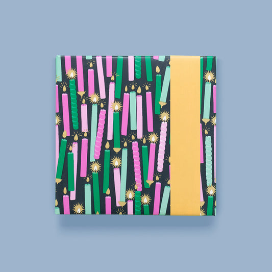 Inpakpapier perzik met kaarsen