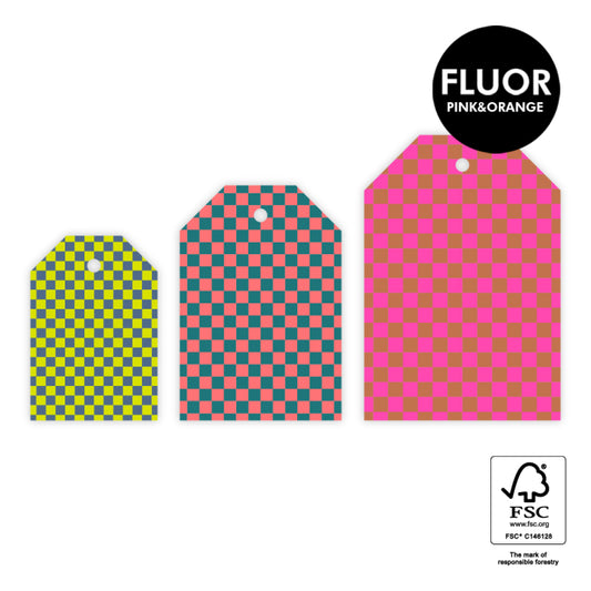 Label blokjespatroon (fluor)