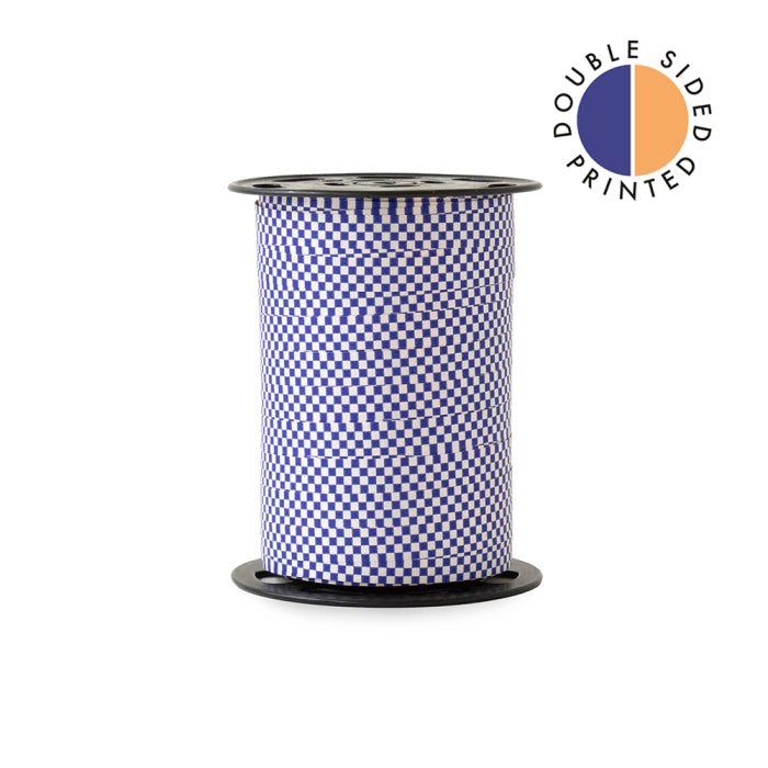 Lint blauwe blokjes met oranje