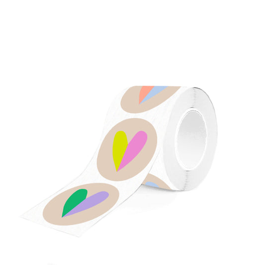 Stickers hartjes tweekleurig
