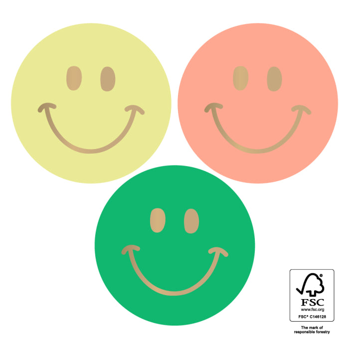 Sticker smiley goud