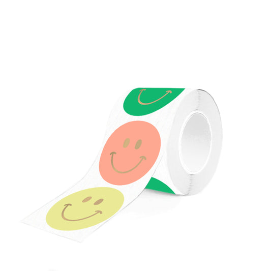 Sticker smiley goud