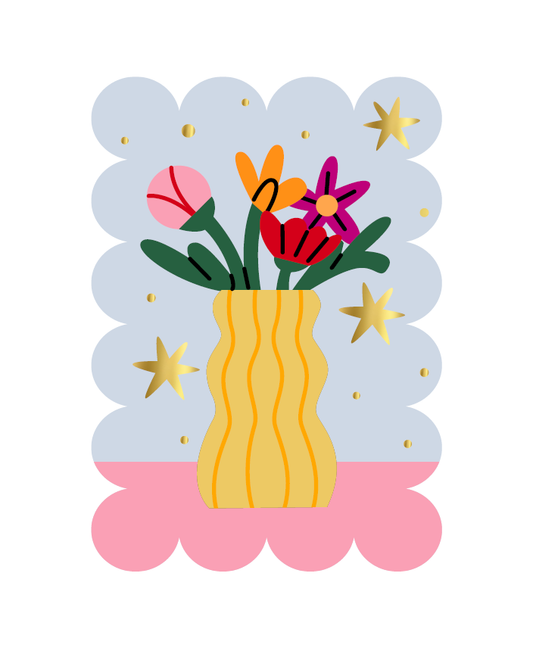 Wenskaart - bosje bloemen