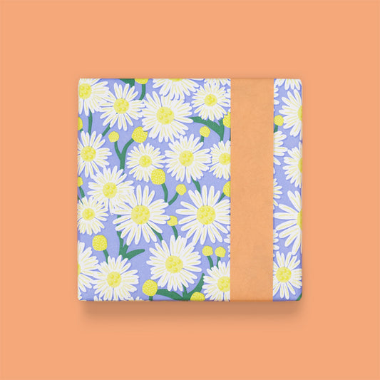 Inpakpapier zalm met bloemen
