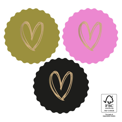 Sticker hart goud