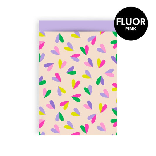 Cadeauzakje lila met hartjes