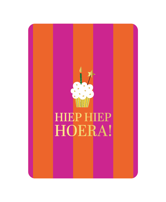 Wenskaart - Hiep hiep hoera