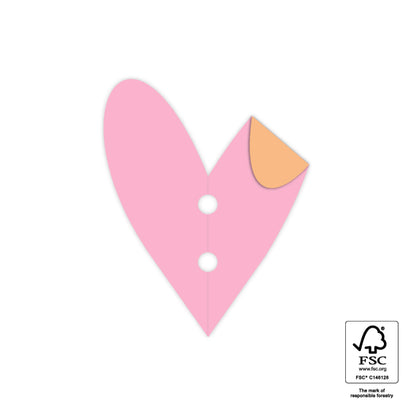 Label hartje roze oranje
