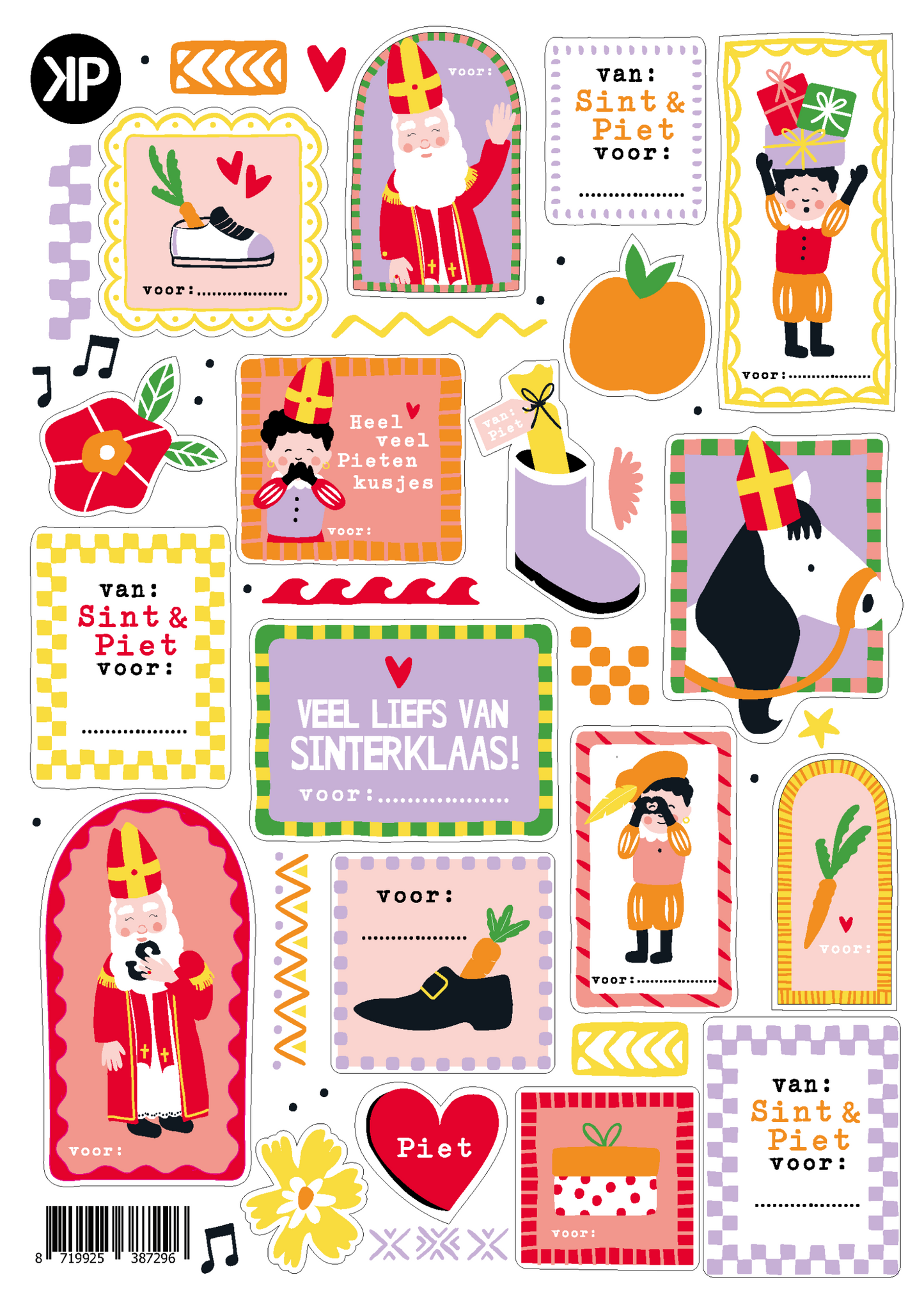 Stickervel Sint