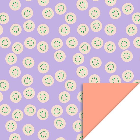 Cadeauzakje lila met smileys