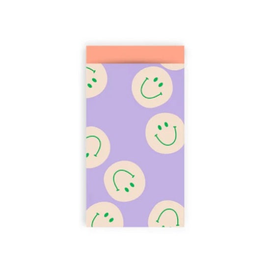 Cadeauzakje lila met smileys